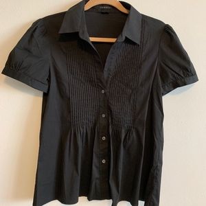 Theory Black Button Down Blouse Size L